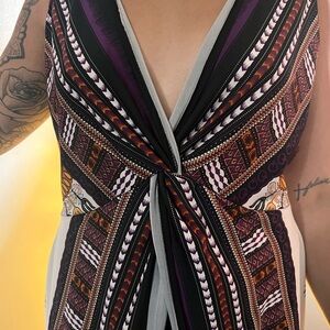 💃 Ashley Stewart Black and Purple High/Low Dress